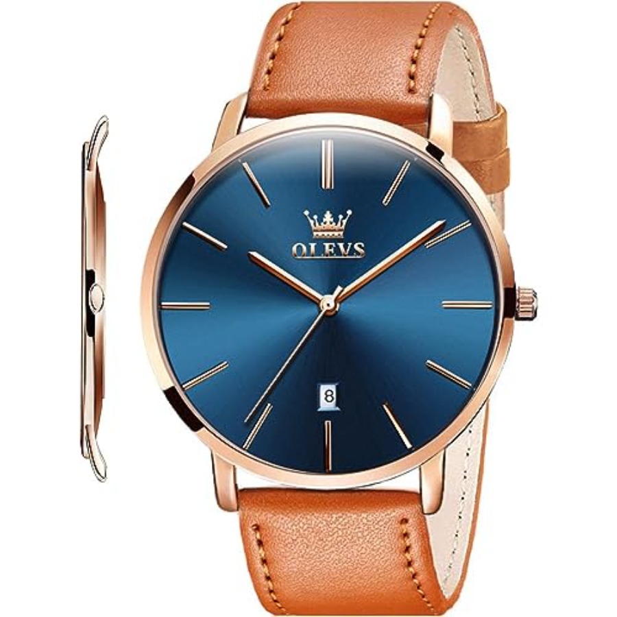 Dress Watch Ultra Thin - OLEVS Orologi da Uomo in Pelle