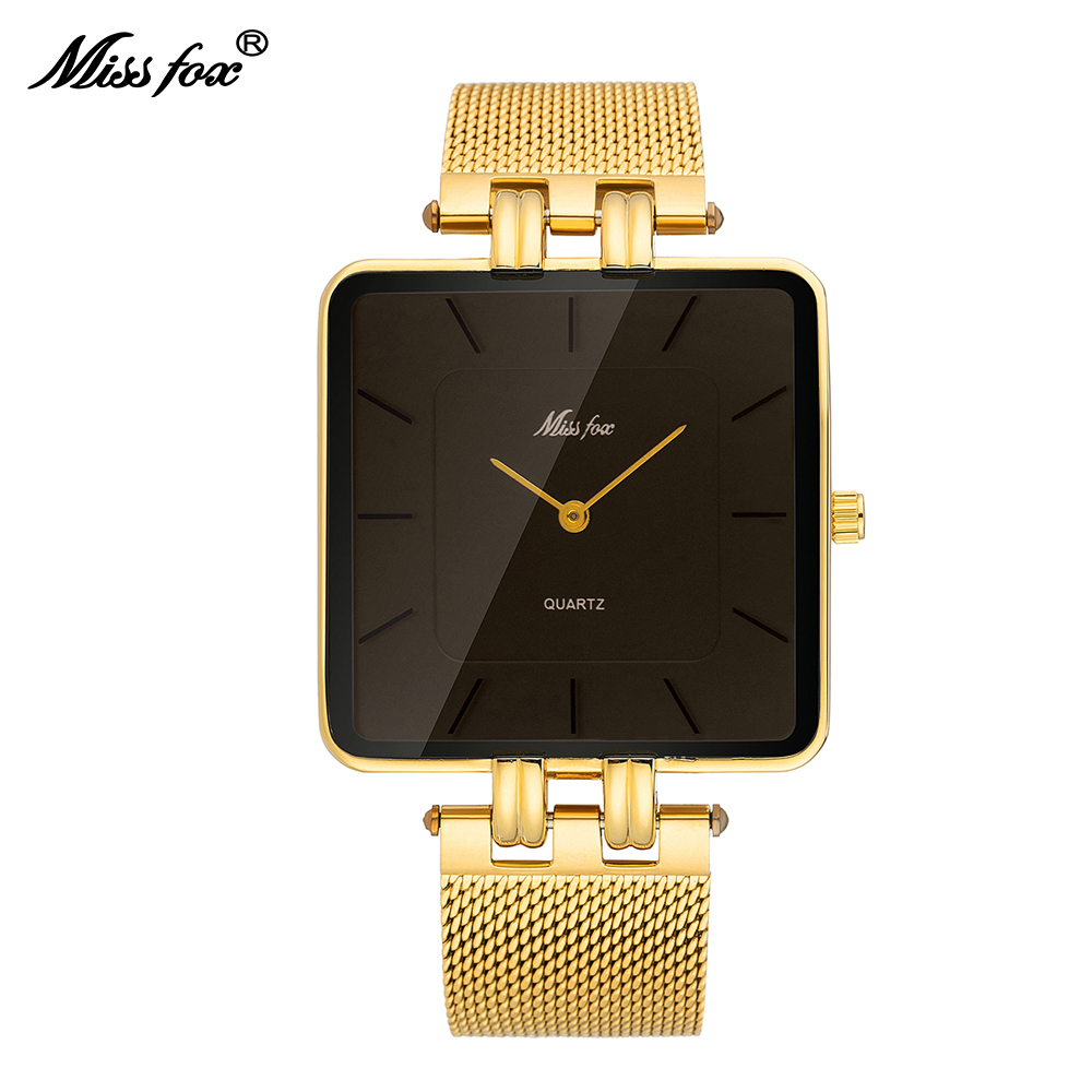 Dress Watch Ultra Thin - MISSFOX Orologio al quarzo quadrato da