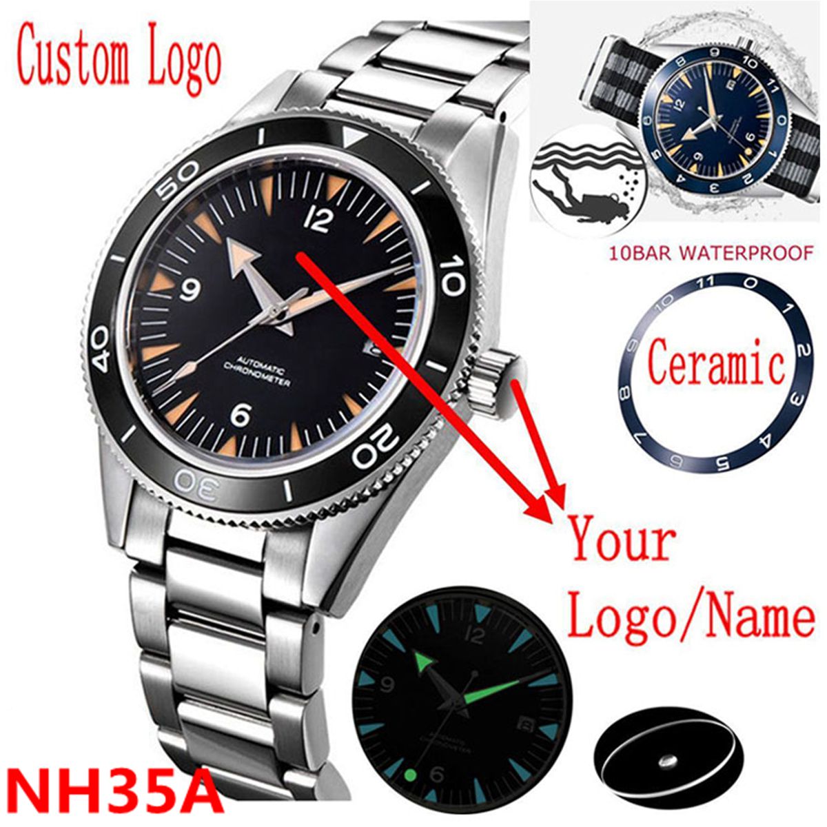 Logo personalizzato NH35 Movim - Luxury Watch Uk recensione e prezzo