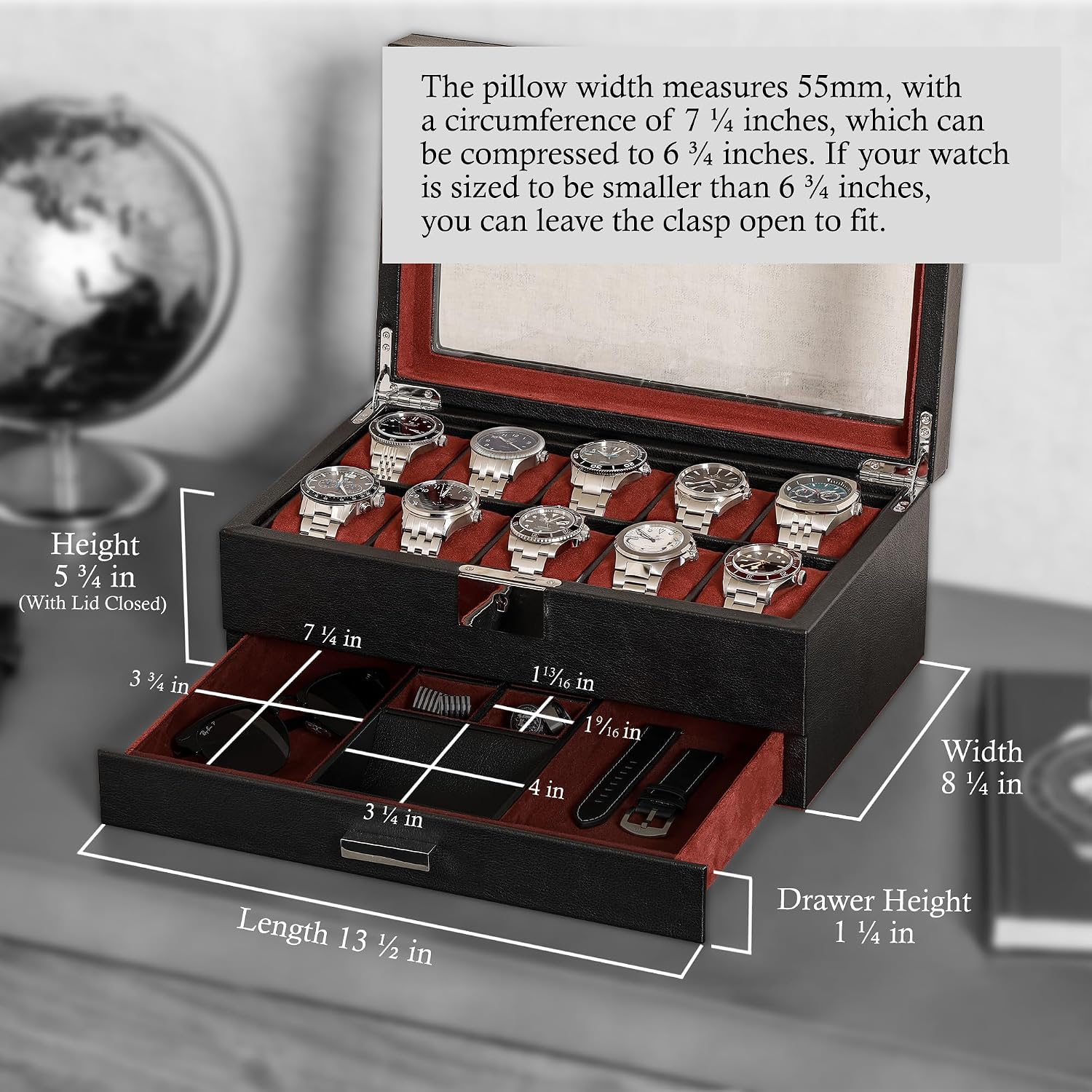 Scatola Porta Orologi a 10 Sco - Luxury Watch Display Case recensione e prezzo