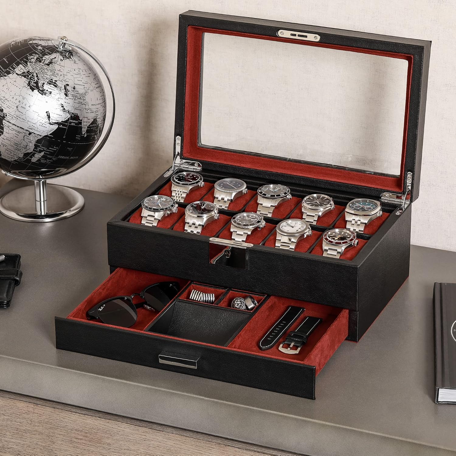 Scatola Porta Orologi a 10 Sco - Luxury Watch Display Case recensione e prezzo