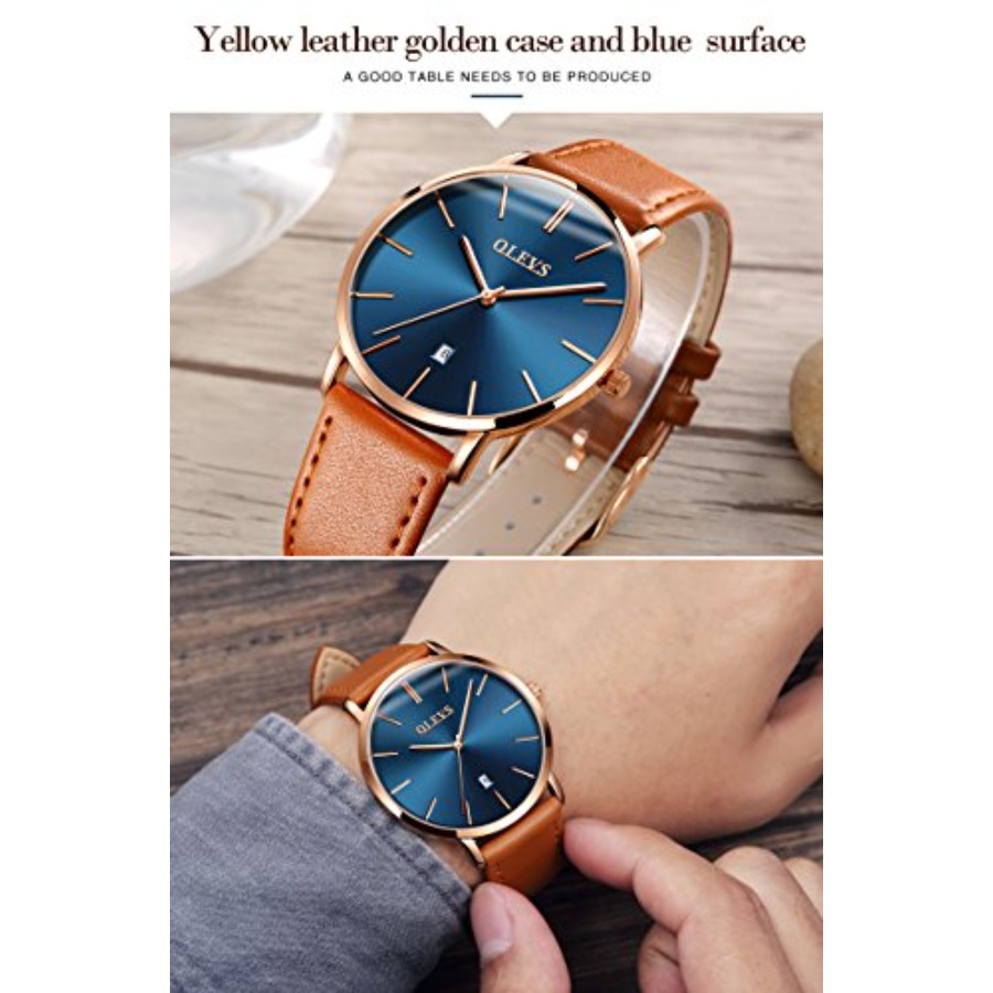 OLEVS Orologi da Uomo in Pelle - Dress Watch Ultra Thin recensione e prezzo