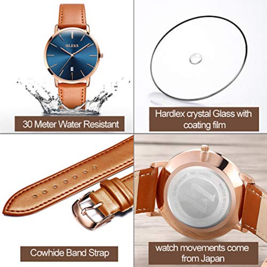 OLEVS Orologi da Uomo in Pelle - Dress Watch Ultra Thin recensione e prezzo